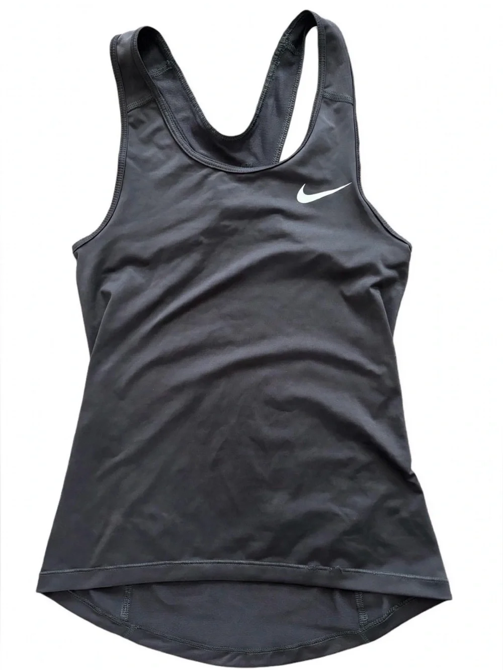 Nike Pro Dri-FIT Racerback Tank Top XS Black Swoosh Athletic Training Gym